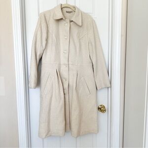 Eshakti Bridal Retro Vintage 50s Cream Star Print XL Fit and Flare Pea Coat NWOT